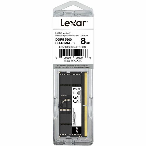 Module mémoire pour notebook Lexar SODIMM RAM DDR5 8Go, 5600 MT/s, 262 broches - ECC sur matrice - 262-broches - SoDIMM - 