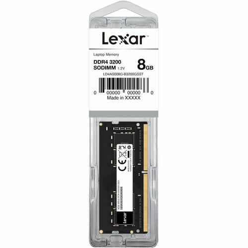 Module mémoire Lexar® DDR4 8 Go 260 broches So-DIMM 3200 Mbps, CL22, 1,2 V - Emballage sous blister - Non-ECC - Non buffer