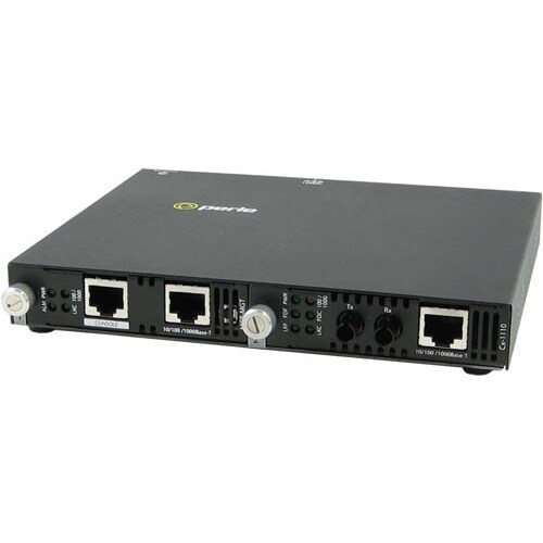 Perle SMI-1110-S2ST160 Transceiver/Media Converter - 2 Port(s) - 1 x Network (RJ-45) - 1 x ST - Twisted Pair, Optical Fibe