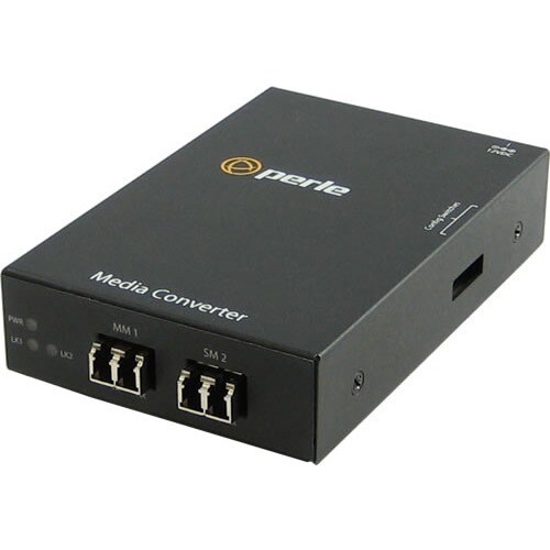 Perle S-100MM-S2LC80 Transceiver/Media Converter - 2 Port(s) - Optical Fiber - Single-mode, Multi-mode - 1310 nm, 1550 nm 
