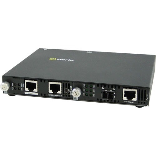 Perle SMI-110-S2LC40 Transceiver/Media Converter - 2 Port(s) - 1 x Network (RJ-45) - Twisted Pair, Optical Fiber - Single-