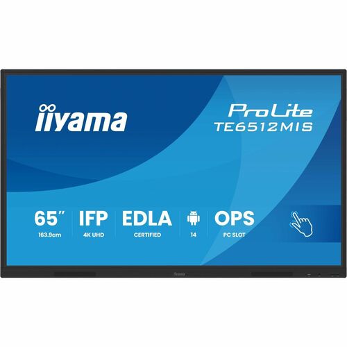 iiyama TE6512MIS-B4AG 1651 mm 4K UHD LCD Collaboration Display - ARM Cortex A72 + A53 - 8 GB - Touchscreen - 16:9 Seitenve