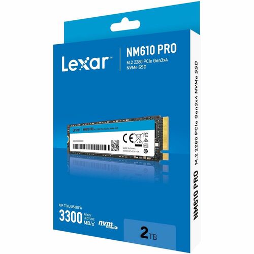 SSD Lexar® NM610PRO M.2 2280 PCIe Gen3x4, 2 To, jusqu'à 3300 Mo/s en lecture et 2600 Mo/s en écriture - Notebook, Ordinate