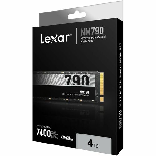 SSD Lexar® NM790 4 To PCIe Gen4x4 haute vitesse M.2 NVMe, jusqu'à 7400 Mo/s en lecture et 6500 Mo/s en écriture - PlayStat