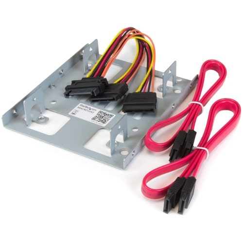 StarTech.com Drive Bay Adapter for 3.5" SATA/600 Internal - Silver - TAA Compliant - 2 x HDD Supported - 2 x SSD Supported