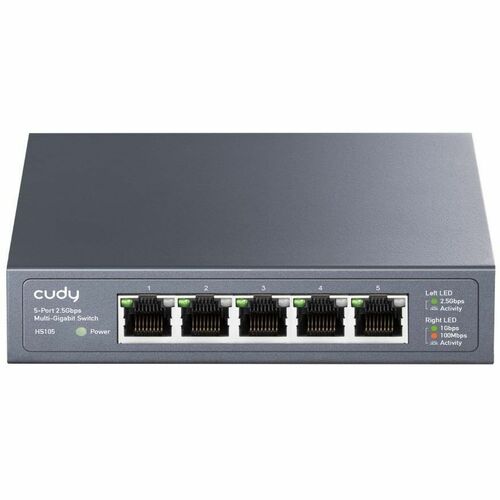 Cudy 5-Port 2.5 Gbps Multi-Gigabit Switch - 5 Ports - 2.5 Gigabit Ethernet - 2.5GBase-T - 2 Layer Supported - Twisted Pair