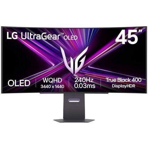 LG UltraGear 45GX900A-B 45" Class UW-QHD Curved Screen Gaming OLED Monitor - 21:9 - 44.5" Viewable - OLED - 3440 x 1440 - 