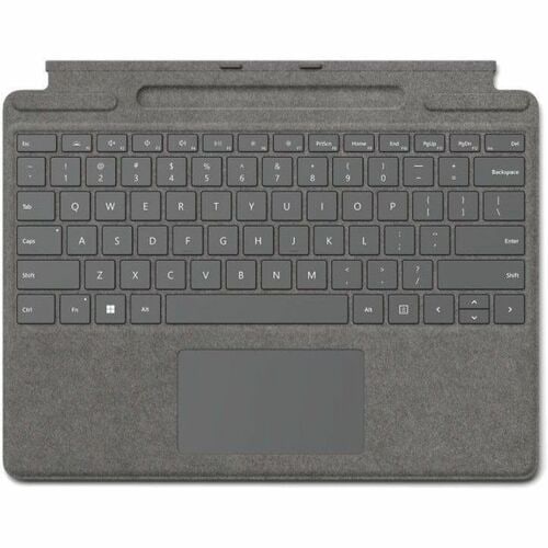 Microsoft Surface Pro Keyboard - Compact - TouchPad - English - QWERTY Layout - Platinum - Mechanical Keyswitch - CoPilot,