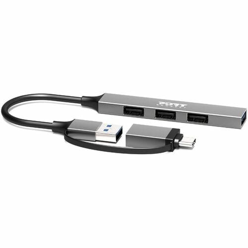 Port USB Hub - USB Type C, USB Type A - 60 MB/s, 640 MB/s - Mouse, Keyboard, Hard Drive, Flash Drive, Notebook, Desktop - 