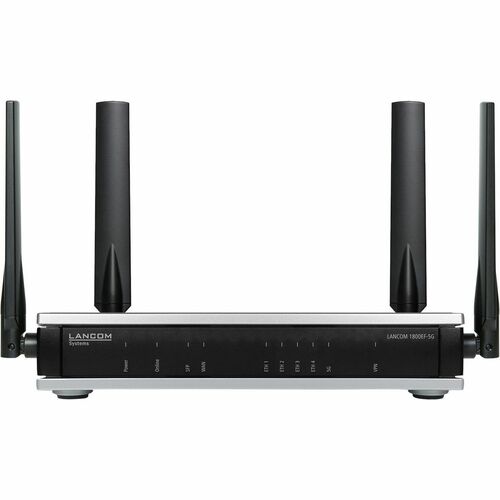 Lancom 1800EF-5G 1 SIM Ethernet, Mobilfunk, ADSL, ADSL2, ADSL2+, VDSL Modem/Wireless Router - 5G - LTE 2100, LTE 1900, LTE