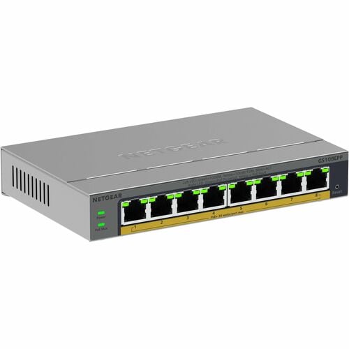Netgear Business GS108EPP 8 Ports Manageable Ethernet Switch - Gigabit Ethernet - 10/100/1000Base-T - 3 Layer Supported - 