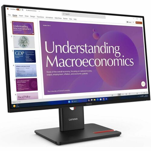 Lenovo ThinkVision T24D-40 24" Class Full HD LED Monitor - 16:9 - Eclipse Black - 23.8" Viewable - In-plane Switching (IPS