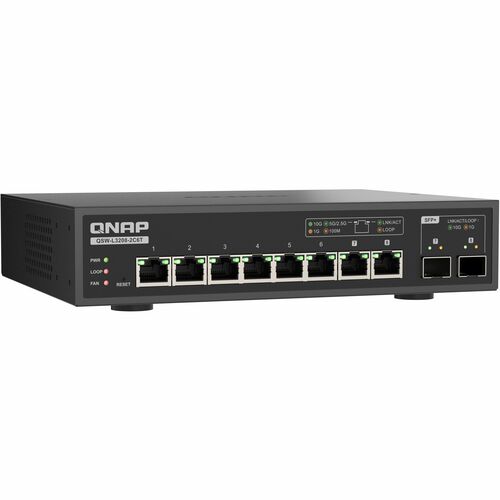 QNAP QSW QSW-L3208-2C6T 8 Ports Manageable Ethernet Switch - Gigabit Ethernet, 2.5 Gigabit Ethernet, 5 Gigabit Ethernet, 1