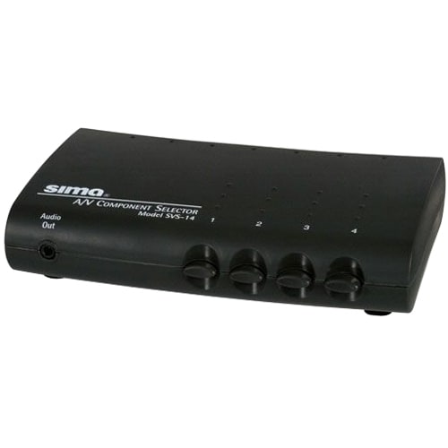 Sima SVS-14 4 Input A/V Selector - TV, Home Theater Compatible - 4 x A/V In, Audio In, Composite Video In, S-Video In 4 A/
