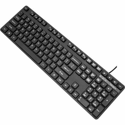 Targus Full-Size Antimicrobial Wired Keyboard - Cable Connectivity - USB Interface - ChromeOS - PC, Mac - Black
