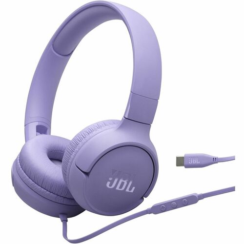 JBL Tune 520C Wired On-ear, Over-the-head, Over-the-ear Stereo Headset - Purple - Binaural - Ear-cup - 32 Ohm - 10 Hz to 4