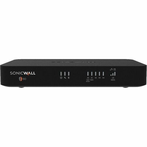 SonicWall TZ80 Network Security/Firewall Appliance - Intrusion Prevention - 4 Port - Gigabit Ethernet - 750 Mbit/s Firewal