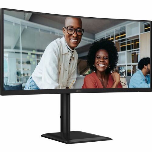 AOC CU34E4CV 34" Class UW-QHD Curved Screen LED Monitor - 21:9 - Black - 86.4 cm (34") Viewable - Vertical Alignment (VA) 