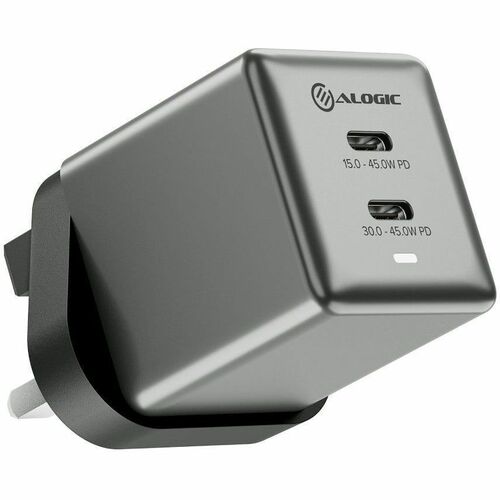 Alogic Rapid Power 45 W AC Adapter - 1 Pack - Universal Adapter - 2 USB Type-C - For iPhone, iPad Pro - 120 V AC, 230 V AC