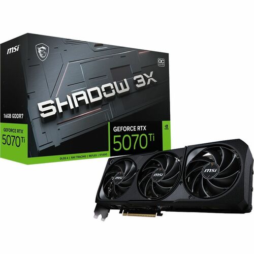MSI NVIDIA GeForce RTX 5070 Ti Graphic Card - 16 GB GDDR7 - 7680 x 4320 - 2.50 GHz Boost Clock - 256 bit Bus Width - PCI E