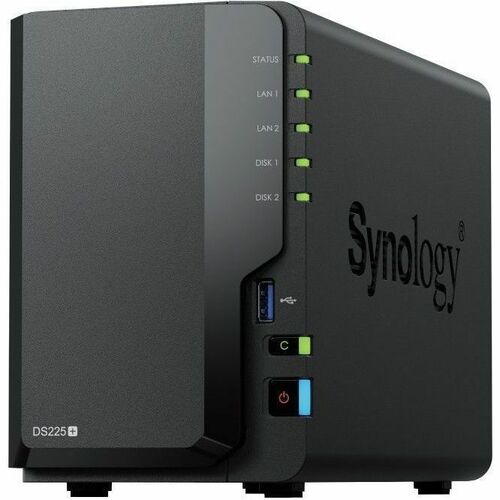 Synology DiskStation DS225+ 2 x Total Bays SAN/NAS Storage System - Intel Celeron J4125 Quad-core (4 Core) 2 GHz - 2 GB RA