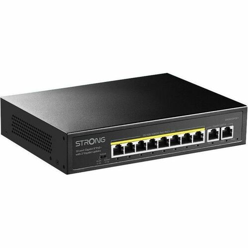 Switch Ethernet Strong SW8010POE+ 10 Porte - Gigabit Ethernet - 10/100/1000Base-T - Nero - 2 Layer supportato - Coppia inc