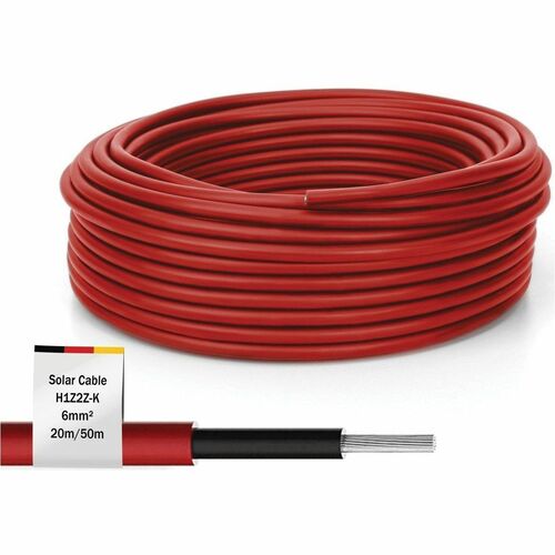 Digitus Solaranlagenkabel - 50 m - für Solarpanel, Leistungswechselrichter - 1500 V DC / 30 A - Innen, Outdoor - Rot - Fle