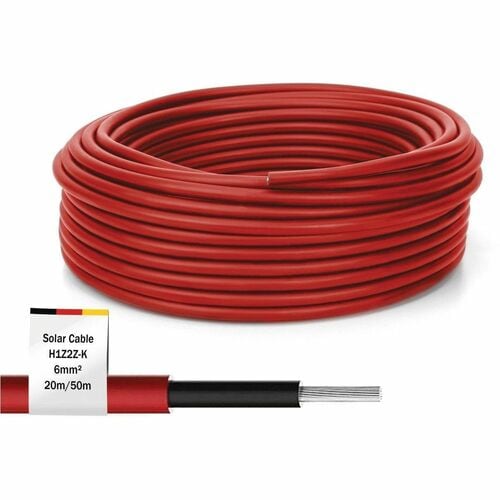 Digitus Solaranlagenkabel - 20 m - für Solarpanel, Leistungswechselrichter - 1500 V DC / 30 A - Innen, Outdoor - Rot - Fle