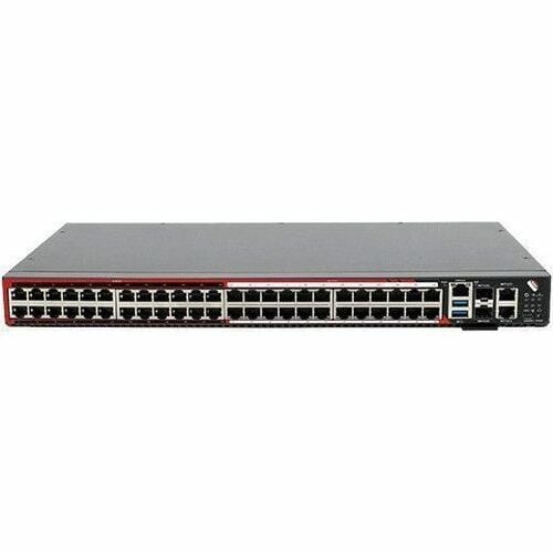 Model OM2224-24E-LSP, 24 selectable serial ports + 24x 1GbE switch, x86 4-core CPU, 8G RAM, 64G SSD, 1GbE with SFP,  Docke