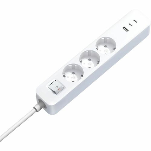 Xiaomi XMCXB01EU Power Strip - 2 x USB Type C, 1 x USB Type A, 3 x EU - 1.40 m Cord - 230 V AC, 250 V AC Voltage - 3.68 kW