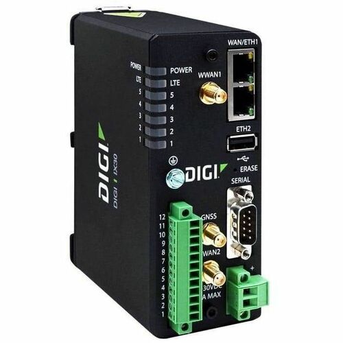 Digi IX30 2 SIM Ethernet, Cellular Modem/Wireless Router - 4G - LTE, HSPA+, WCDMA, LTE Cat 4 - 1 x Network Port - 1 x Broa