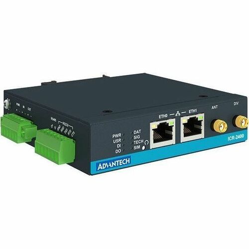 Advantech ICR-2431 2 SIM Cellular, Ethernet Modem/Wireless Router - 4G - LTE 2100, LTE 1800, LTE 2600, LTE 900, LTE 800, L