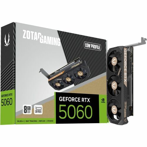 Zotac NVIDIA GeForce RTX 5060 Grafikkarte - 8 GB GDDR7 - Halbe Höhe/Niedrigprofil - 7680 x 4320 - 2,50 GHz Boost-Taktfrequ