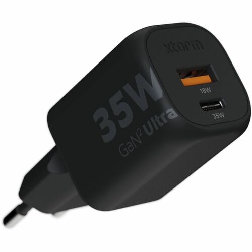 Xtorm - Chargeur secteur GaN² 35W USB-C/USB-A Power Delivery - chargeur éco-responsable noir