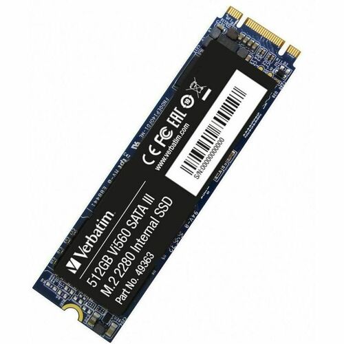 Unità stato solido Verbatim Vi560 - M.2 2280 Interno - 512 GB - SATA (SATA/600) - Desktop PC, Computer portatile Dispositi