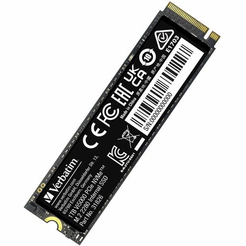 Unità stato solido Verbatim Vi5000 - M.2 2280 Interno - 1 GB - PCI Express NVMe (PCI Express NVMe 4.0) - Computer portatil
