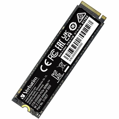 Unità stato solido Verbatim Vi5000 - M.2 2280 Interno - 2 TB - PCI Express NVMe (PCI Express NVMe 4.0) - Computer portatil