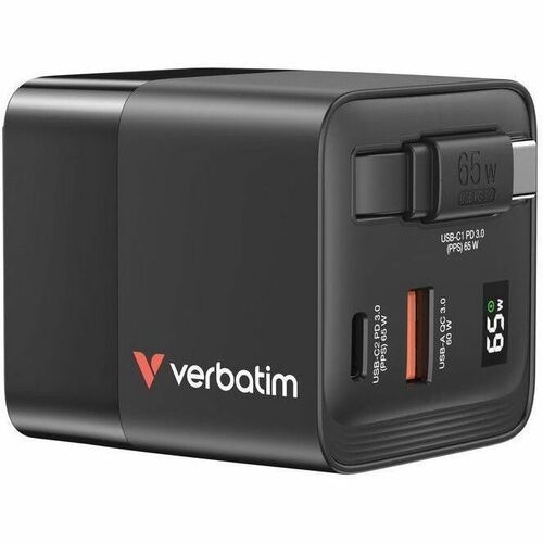Adattatore CA Verbatim - 1 Confezione - Adattatore universale - 1 USB - 1 USB Type-C - Per Dispositivo USB tipo C - 120 V 