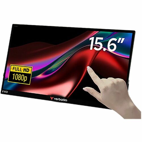 Monitor LED touchscreen Verbatim PMT-15 - 406,4 mm (16") Class - 16:9 - 6 ms - 39,6 cm (15,6") Viewable - Capacità - 10 Po