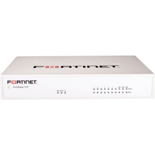 Sicurezza della rete/Dispositivo Firewall Fortinet FortiGate FG-70F - 1 Anno/i - Prevenzione intrusione - 9 Porta - 10/100