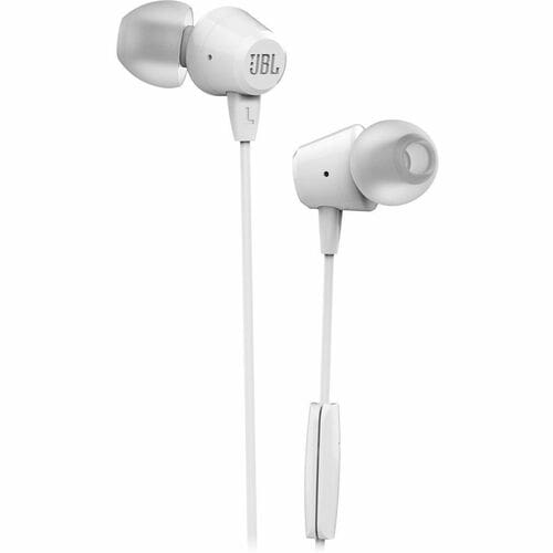 JBL C50HI Wired Earbud Stereo Earset - White - Binaural - In-ear - 20 Hz to 20 kHz - 120 cm Cable - Mini-phone (3.5mm)