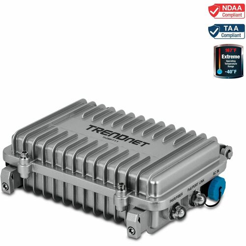 TRENDnet Industrial Outdoor 10G SFP+ to 10G PoE++ Media Converter (95W) - Network (RJ-45) - 1 x LC Ports - DuplexLC Port -