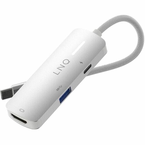 LINQ USB Type C Docking Station for Flash Drive - Charging Capability - Space Gray - 4K @ 60Hz, 4K - 3840 x 2160 - 2 x USB