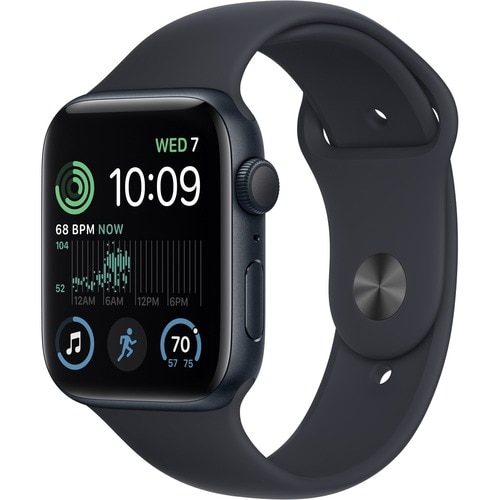 Apple Watch SE Smart Watch - 44mm Case Height - 38mm Case Width - Media noche Case Color - Media noche Band Color - Alumin