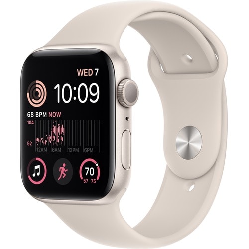 Apple Watch SE Smart Watch - 44mm Case Height - 38mm Case Width - Starlight Case Color - Starlight Band Color - Aluminio C