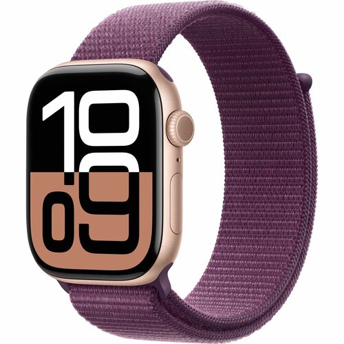 Apple Watch Series 10 Smart Watch - 46mm Case Height - 39mm Case Width - Rosa Gold Case Color - Ciruela Band Color - Alumi