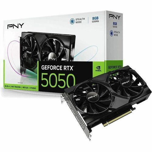Carte Graphique PNY NVIDIA GeForce RTX 5050 - 8 Go GDDR6 - Pleine Hauteur - 7680 x 4320 - 2,32 GHz Matériau - 2,57 GHz Boo