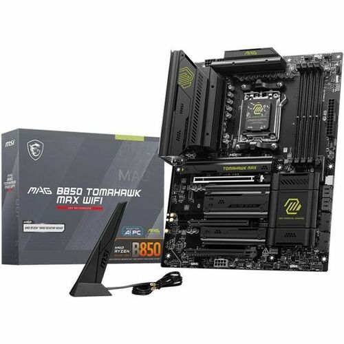 MSI MAG B850 TOMAHAWK MAX WIFI Gaming Desktop Motherboard - AMD B850 Chipset - Socket AM5 - ATX - Ryzen 7 Processor Suppor