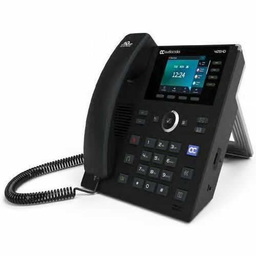 AudioCodes 425HD IP Phone - Corded - Corded - 3 Multiple Conferencing - Black - 4 x Total Line - VoIP - 8.9 cm (3.5") - 2 