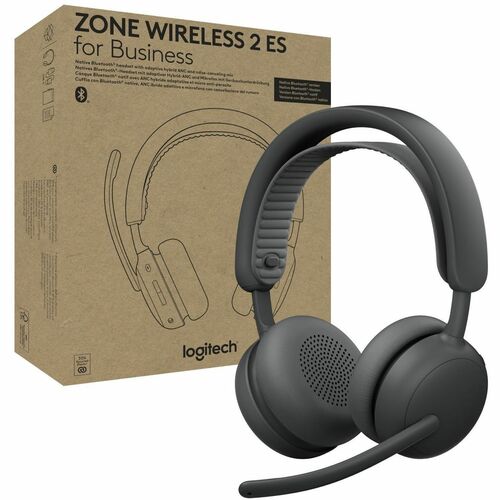 Logitech Zone Wireless 2 ES for Business - Noise-Canceling Wireless Headset with Adaptive Hybrid ANC, Native Bluetooth, Mi